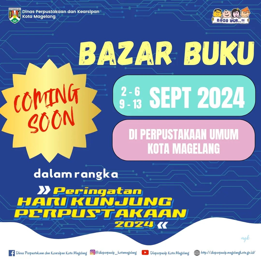 Coming Soon Bazar Buku Dalam Rangka Hari Kunjung Perpustakaan Tahun 2024