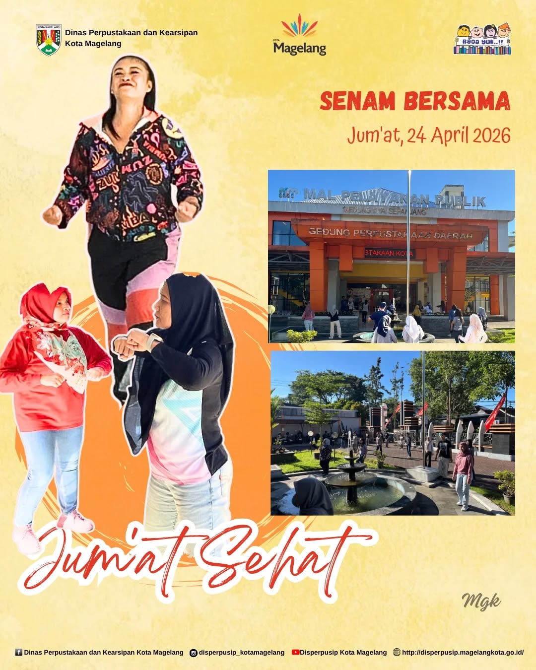 Disperpusip Melaksanakan Senam Bersama di Halaman Kantor 