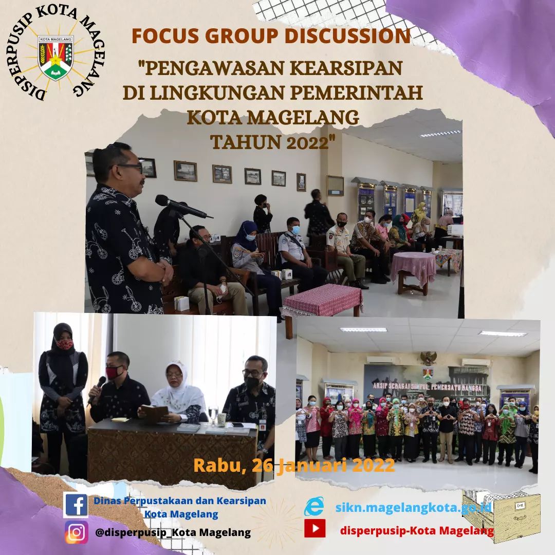 Disperpusip menyelenggaraan Focus Group Discussion (FGD) di Gedung Arsip Kota Magelang