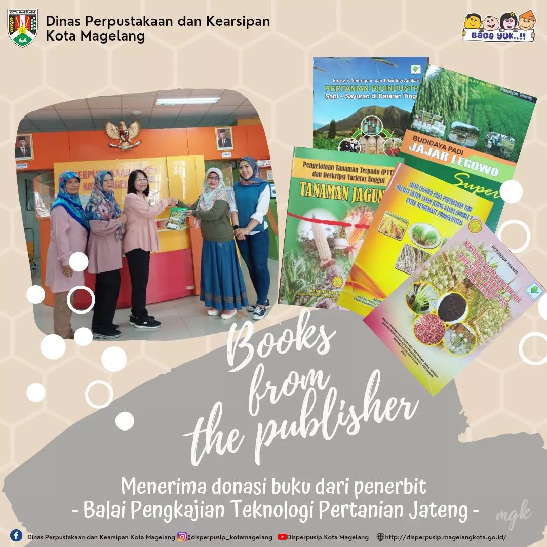 Donasi Buku dari Penerbit Balai Pengkajian Teknologi Pertanian Jateng