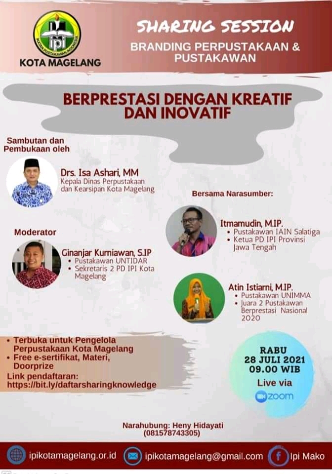 Kepala disperpusip membuka sharing session IPI kota magelang