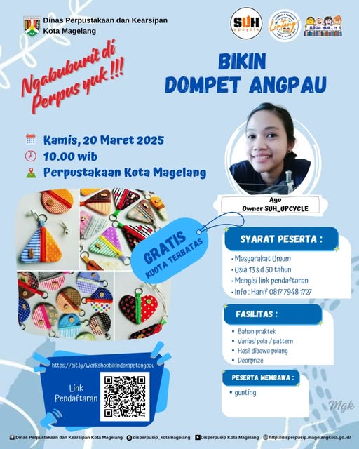 Flyer Lintang Literasi Terapan Kota Magelang Workshop Bikin Dompet Angpau