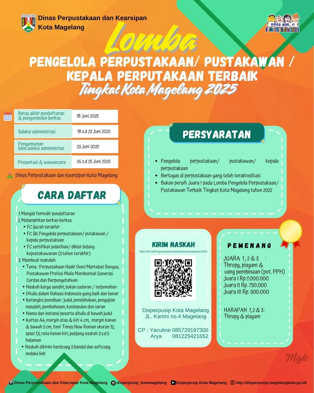 Flyer Lomba Pustakawan Pengelola Perpustakaan Kepala Perpustakaan Terbaik