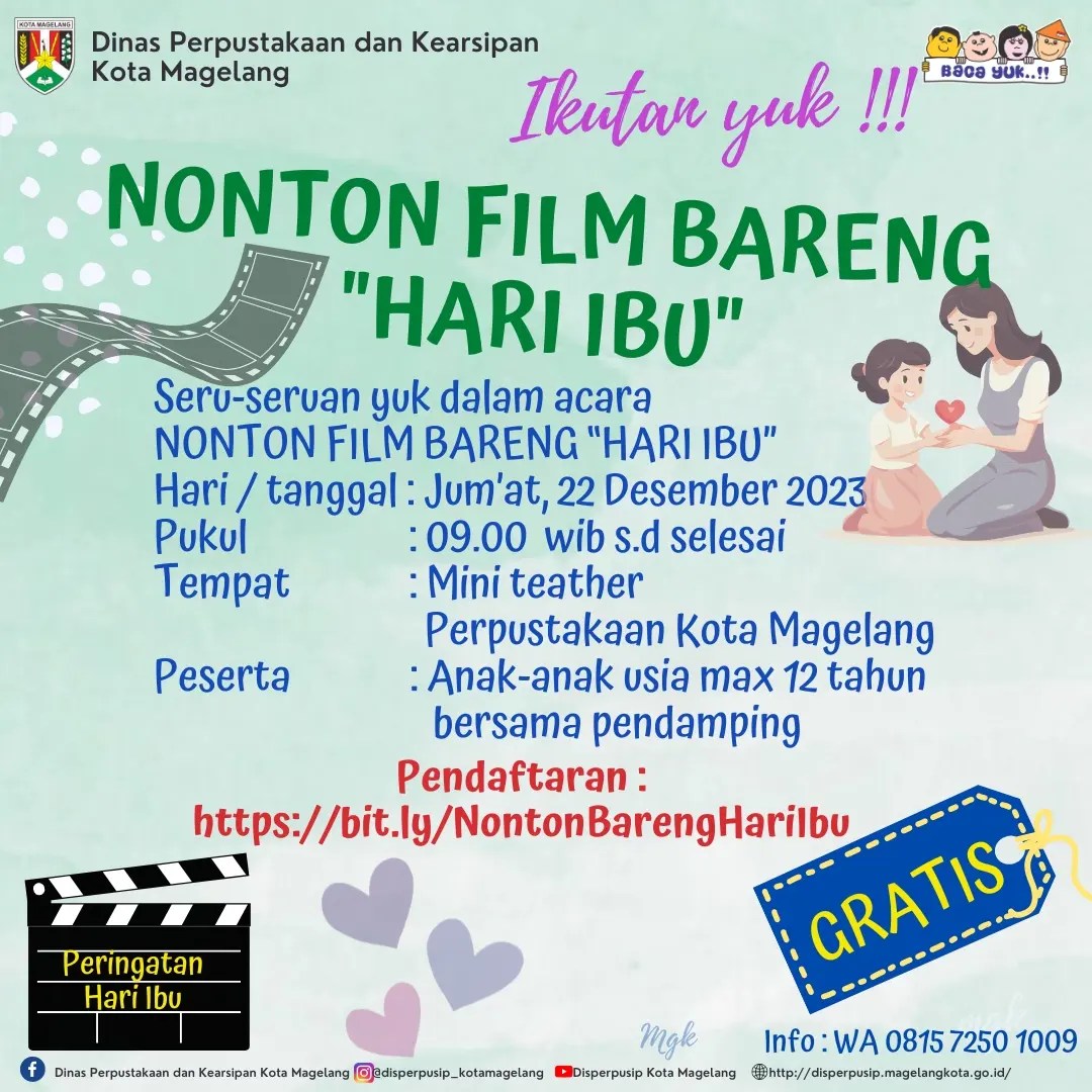 Ikutan Yukk!! Nonton Bareng   HARI IBU  di Perpustakaan Kota Magelang 