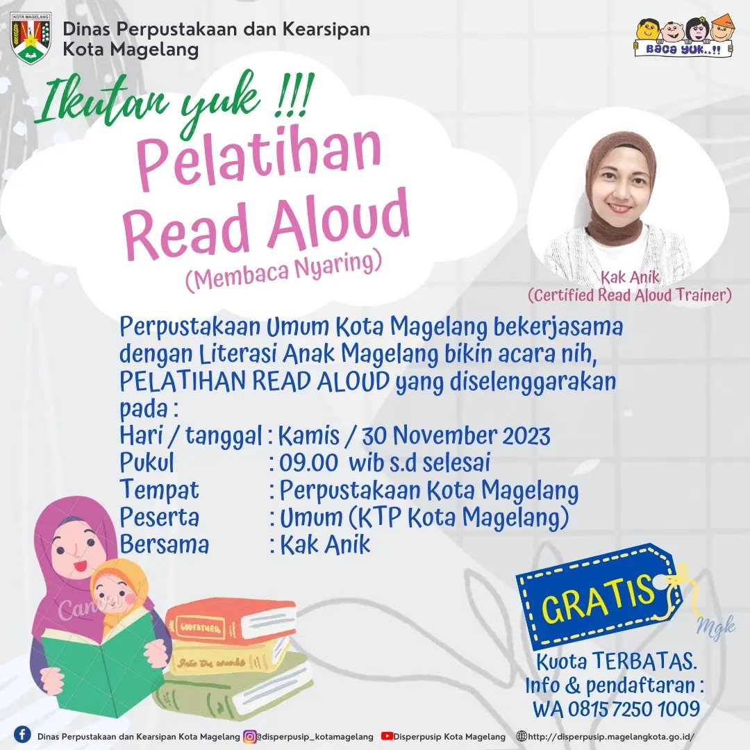 Ikuti Pelatihan Read Aload di Perpustakaan Umum Kota Magelang 