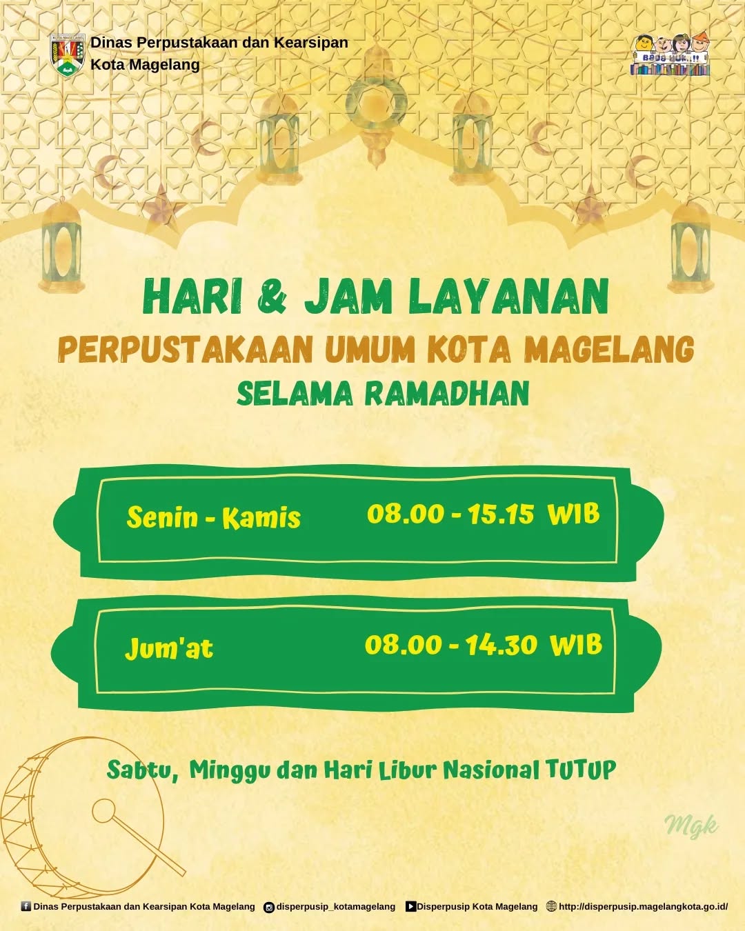 Jadwal Layanan Perpustakaan Umum Selama Bulan Ramadhan Tahun 2025 