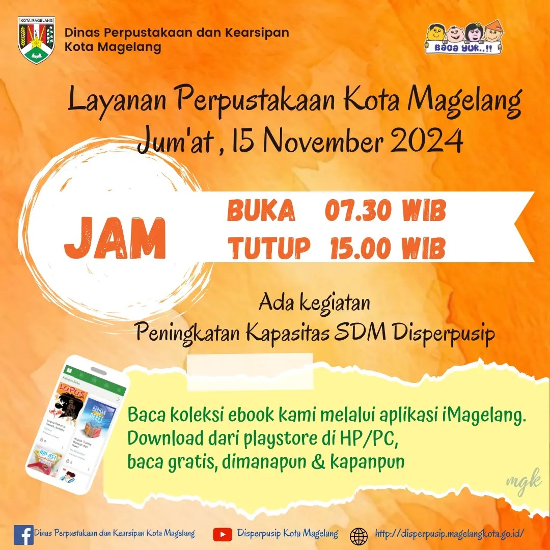 Jam Layanan Perpustakaan Jumat 15 November 2024