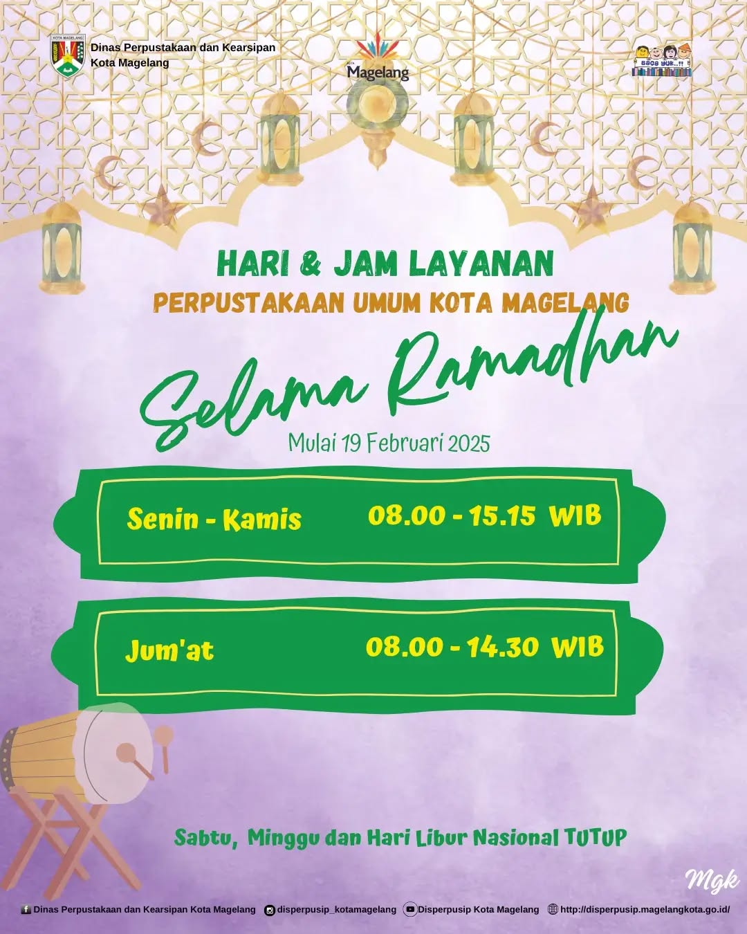 Jam layanan Perpustakaan Selama Bulan Ramadhan