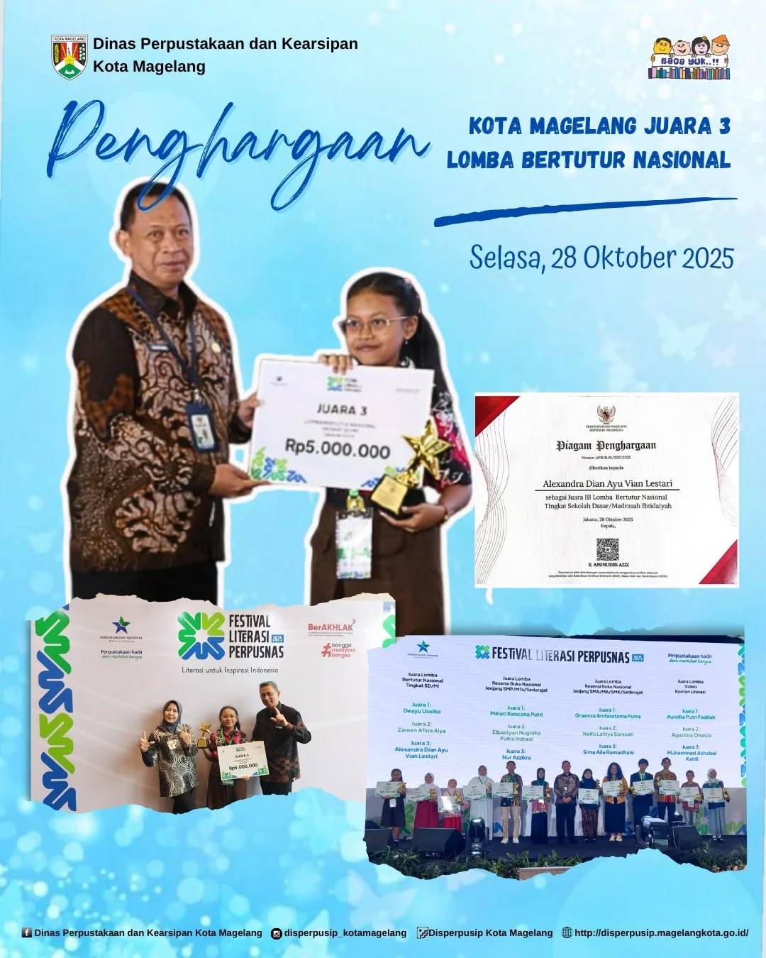 Juara 3 Lomba Bertutur Tingkat Nasional Tahun 2025
