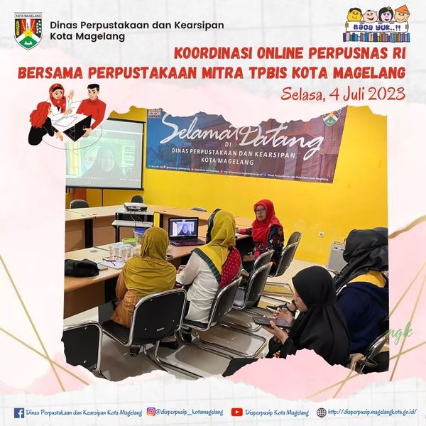 Koordinasi Online Perpusnas RI Bersama Perpustakaan Mitra TPBIS Kota Magelang