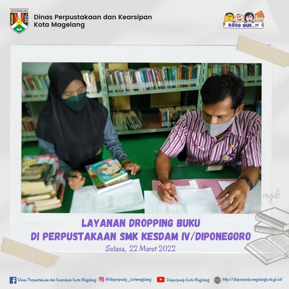 Layanan Dropping Buku Perpustakaan Kota Magelang di SMK Kesdam IV Diponegoro