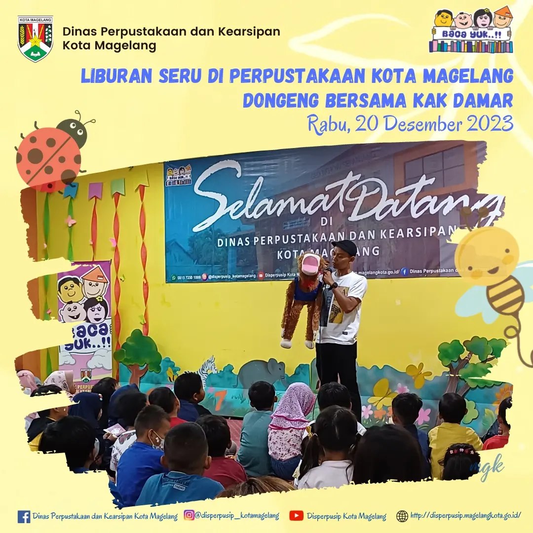 Liburan Seru di Perpustakaan kota Magelang Dongeng Bersama Kak Damar 