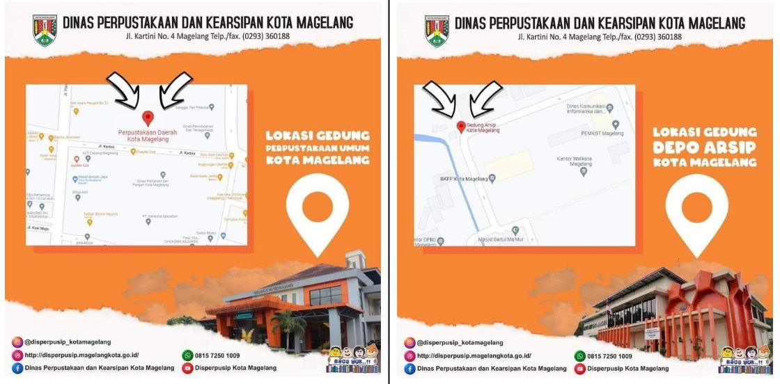 Lokasi Gedung Perpustakaan dan Depo Arsip Kota Magelang