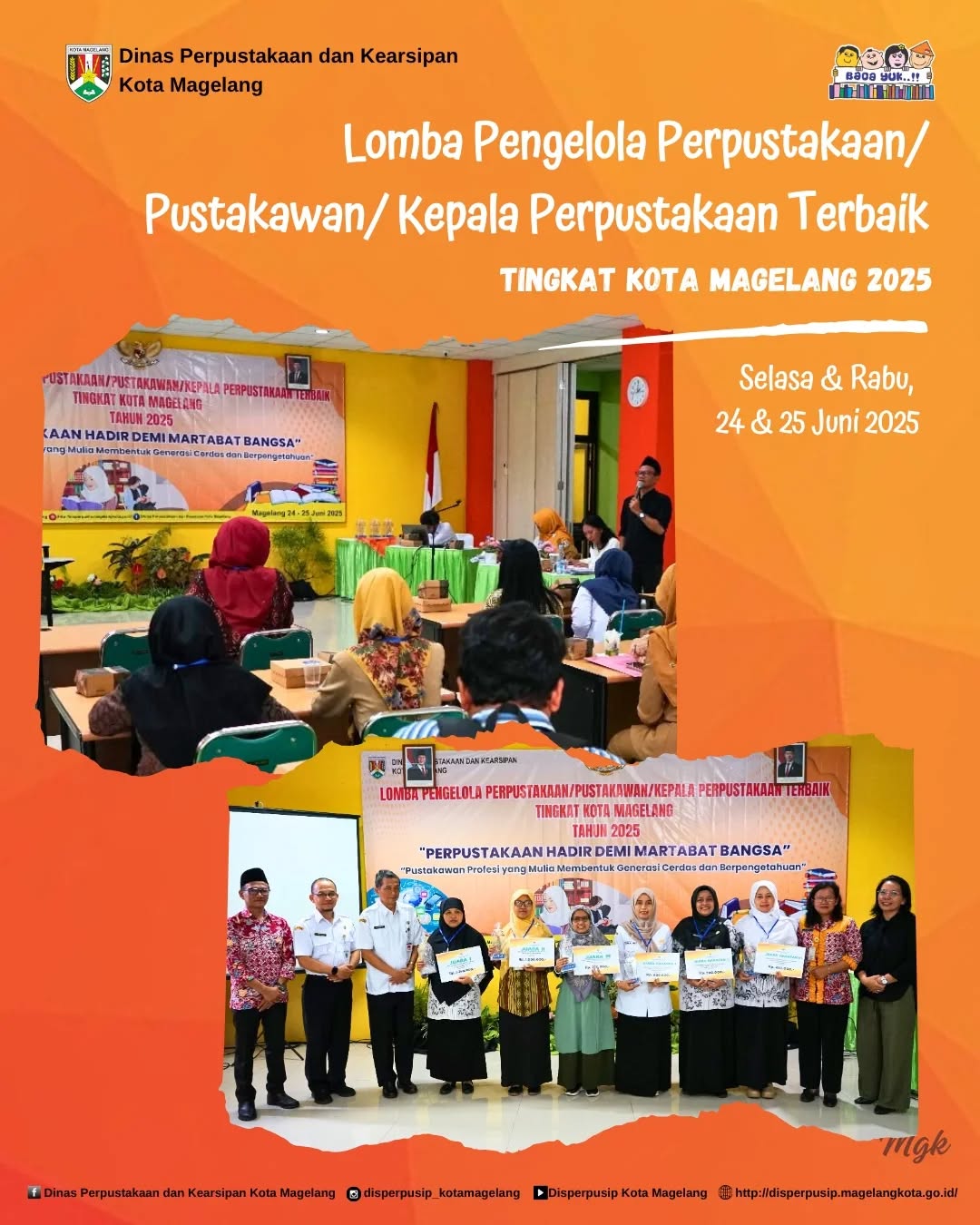 Lomba Pengelola Perpustakaan,Pustakawan,Kepala Perpustakaan Terbaik Tingkat Kota Magelang