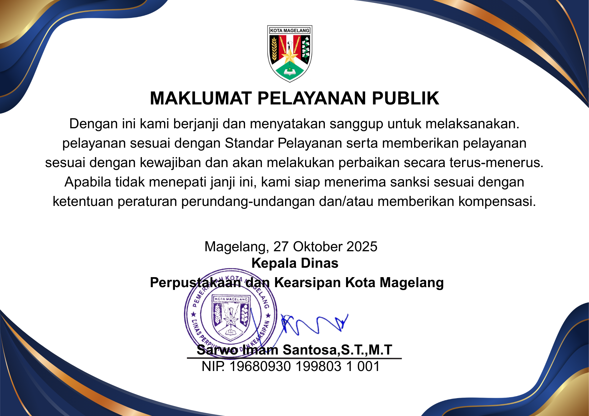 Maklumat Pelayanan Publik 