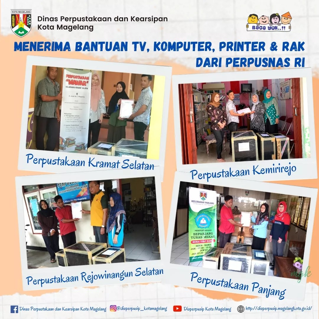 Menerima Bantuan TV Komputer Printer dan Rak dari Perpusnas RI