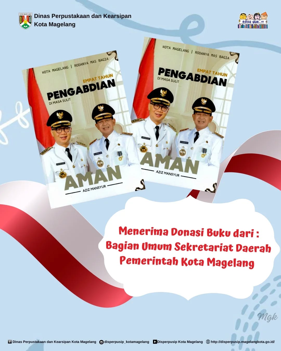 Menerima Donasi Buku dari Bagian Umum Sekretariat Daerah Kota Magelang