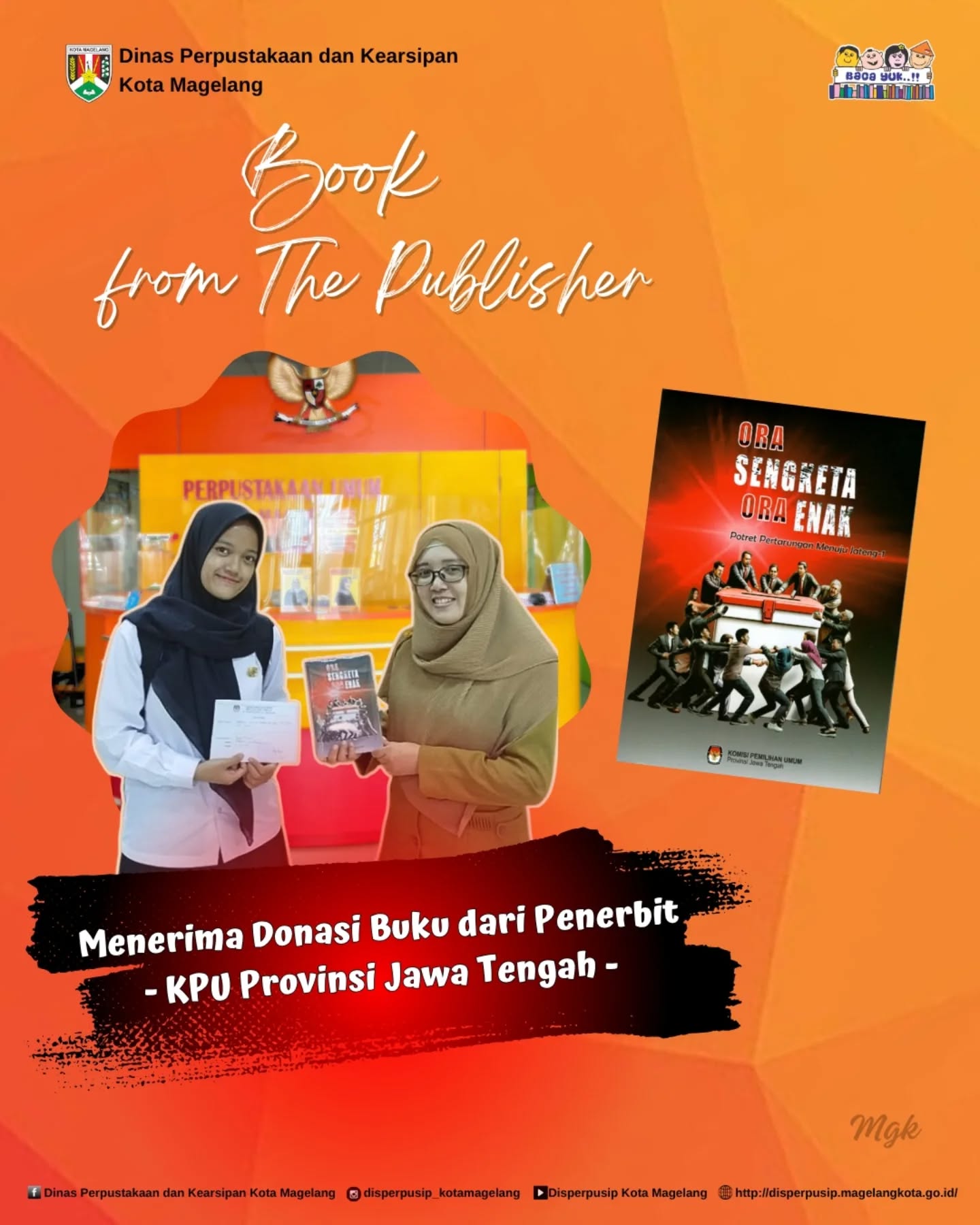 Menerima Donasi Buku dari KPU Provinsi Jawa Tengah