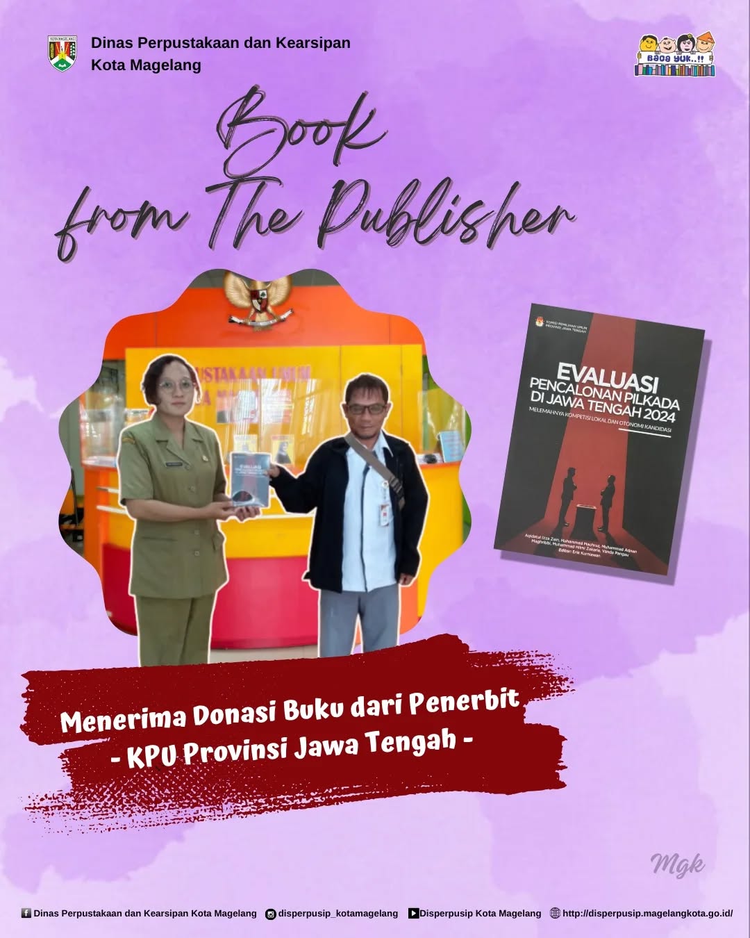 Menerima Donasi Buku dari Penerbit KPU Provinsi Jawa Tengah