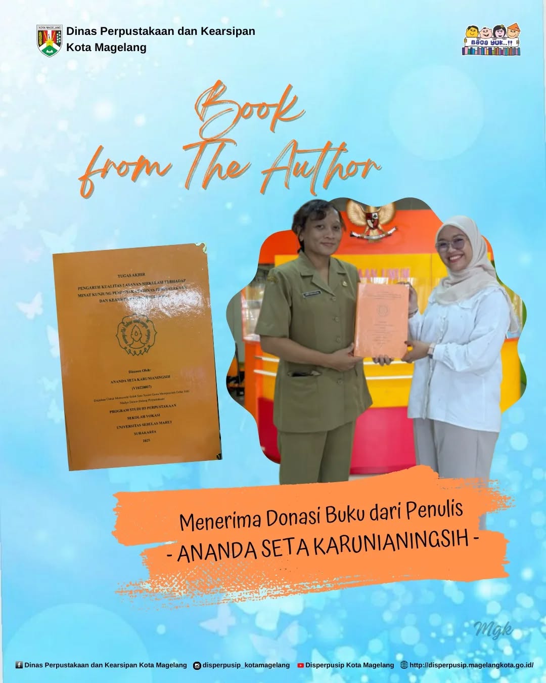 Menerima Donasi Buku dari Penulis Ananda Seta Karunianingsih