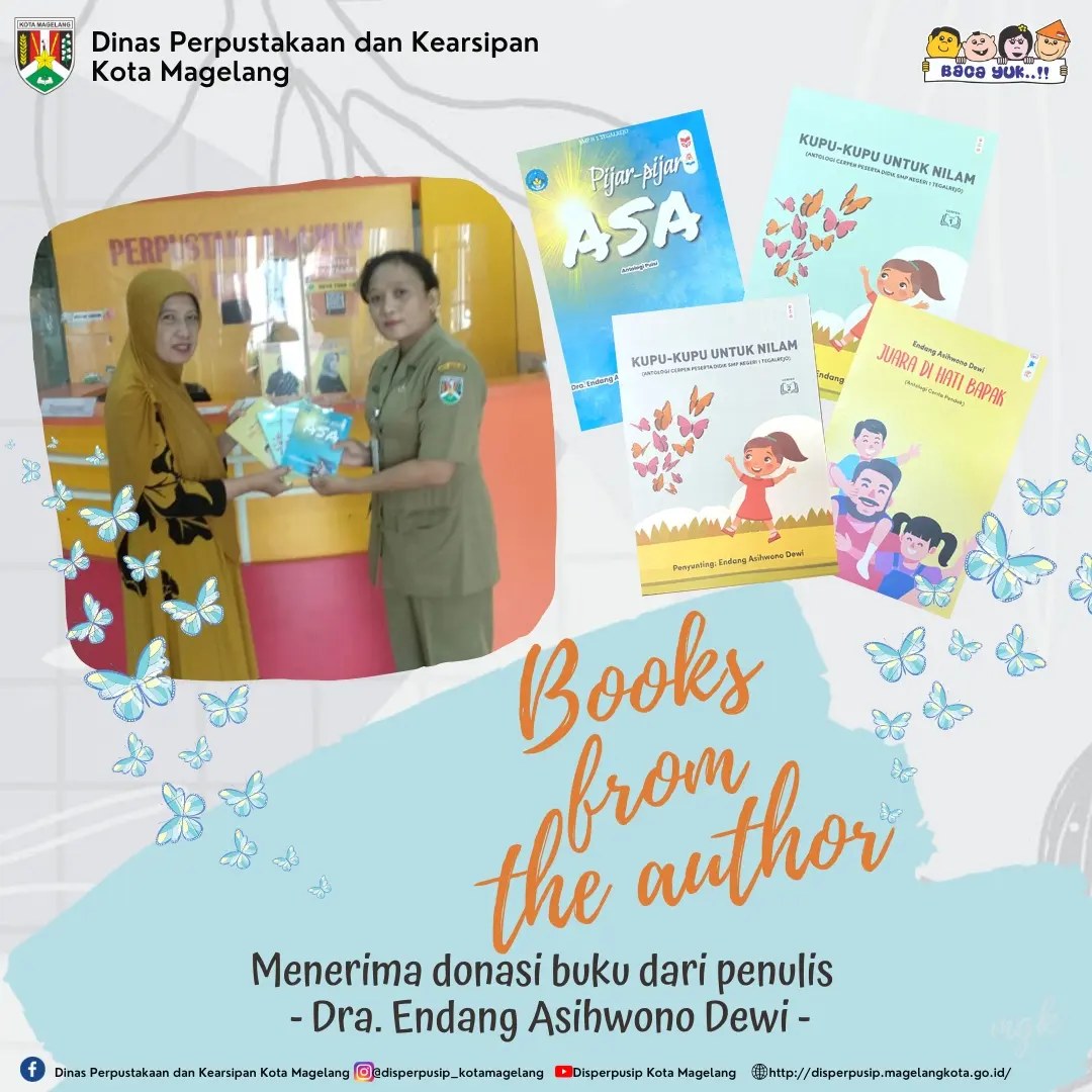 Menerima Donasi Buku dari Penulis Dra Endang Asihwono Dewi 