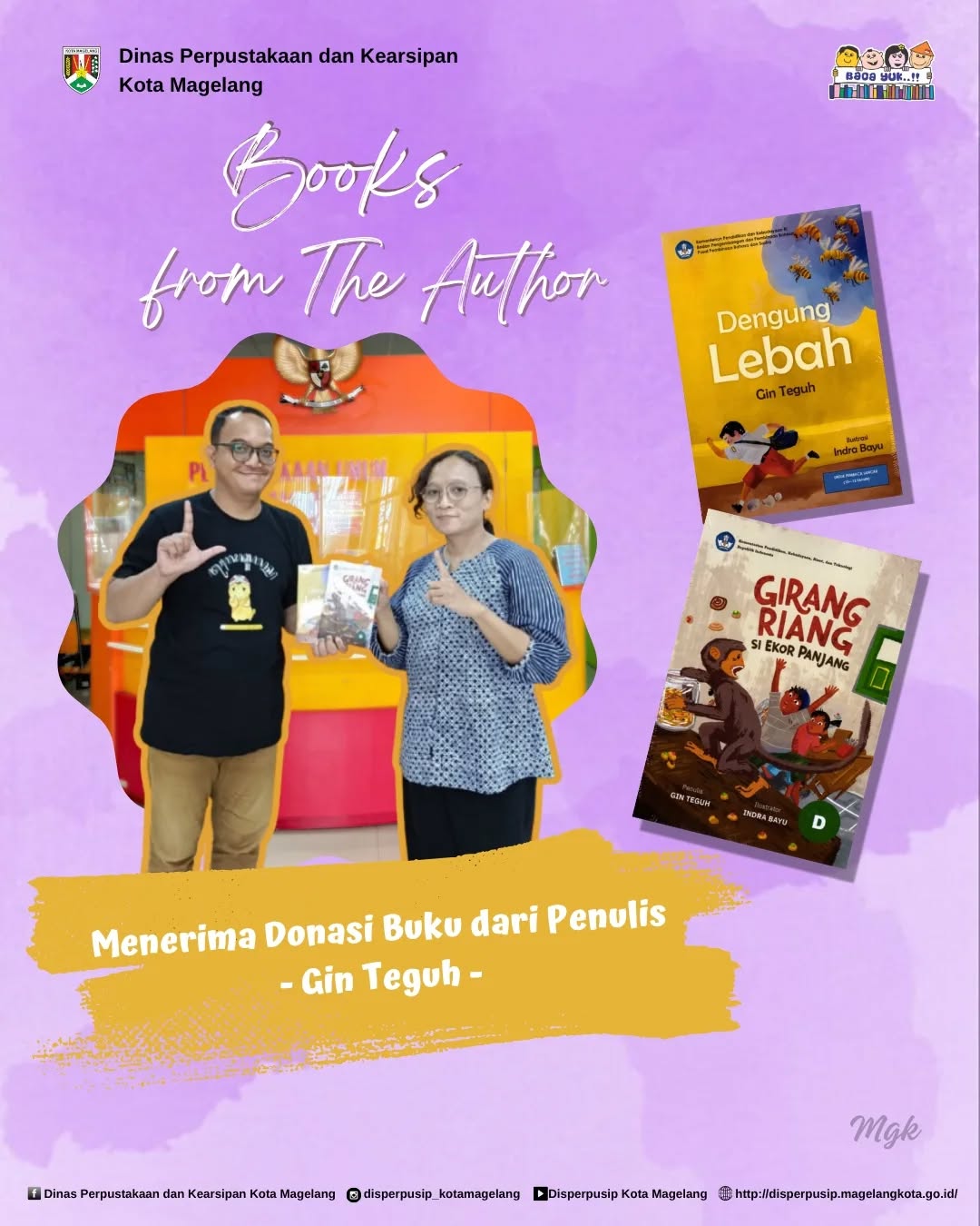 Menerima Donasi Buku dari Penulis Gin Teguh