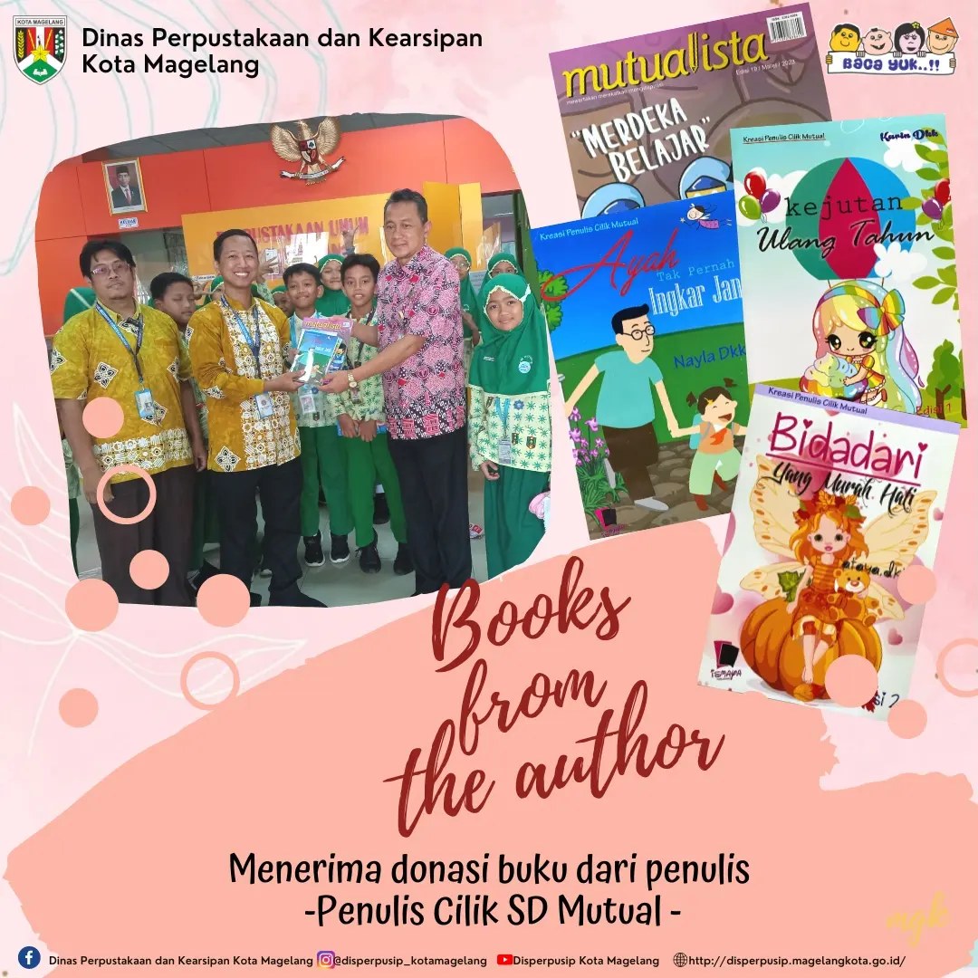 Menerima Donasi Buku dari Penulis Penulis Cilik SD Mutual Kota Magelang