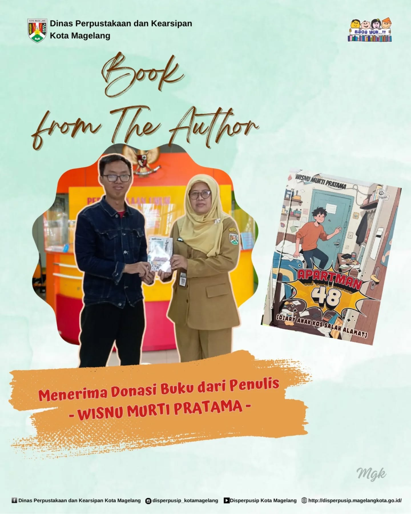 Menerima Donasi Buku dari Penulis Wisnu Murti Pratama