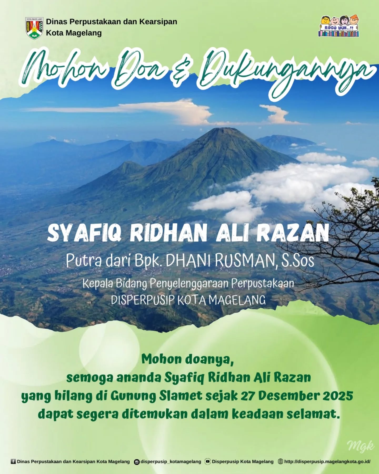 Mohon Doa dan Dukunganya 