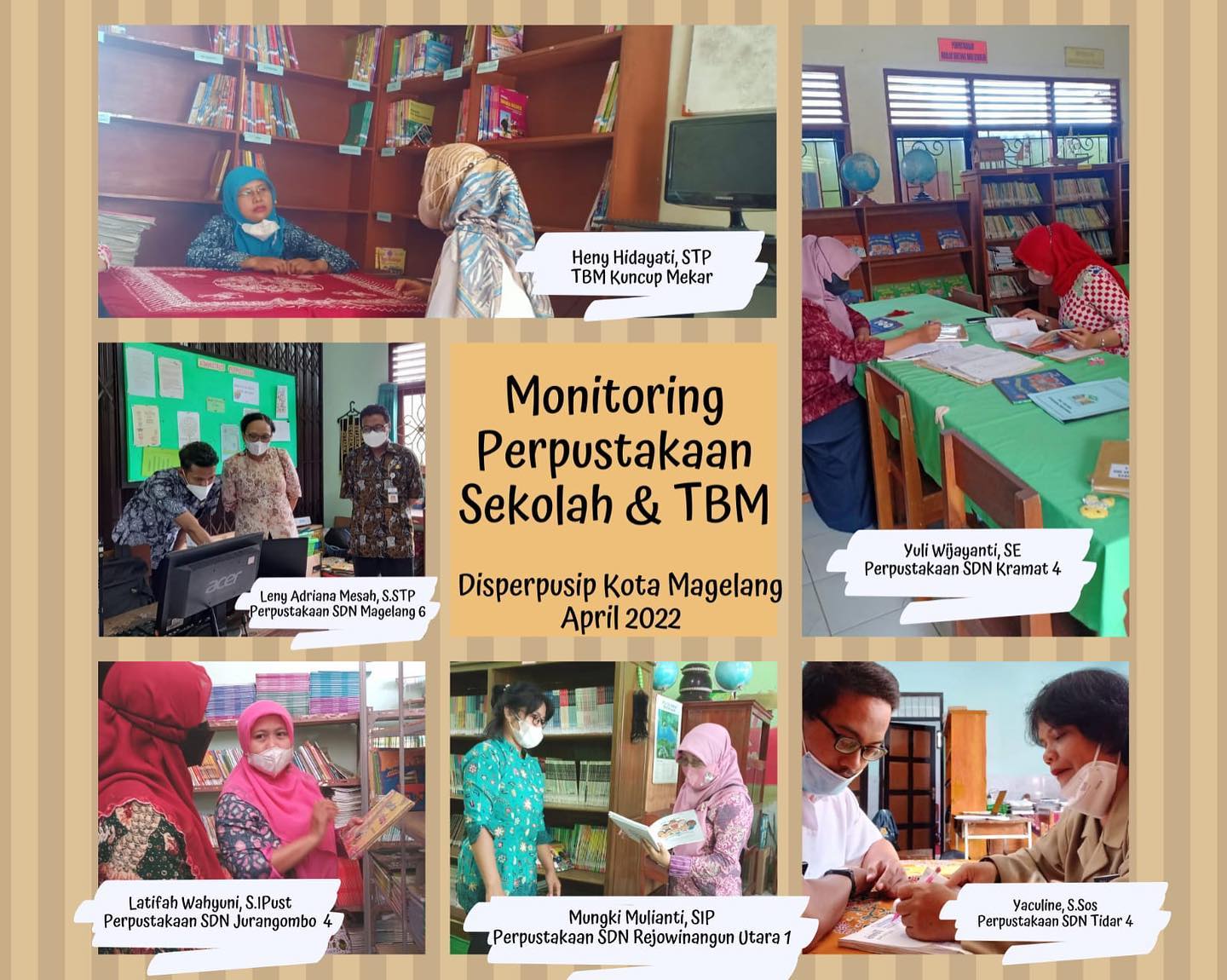 Monitoring Perpustakaan Sekolah   TBM Disperpusip Kota Magelang April 2022