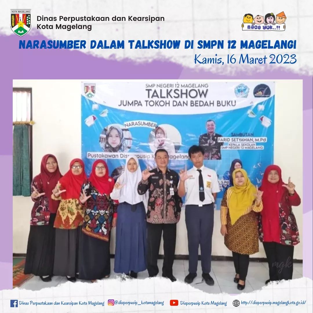 Narasumber Dalam Talkshow Di SMPN 12 Magelang