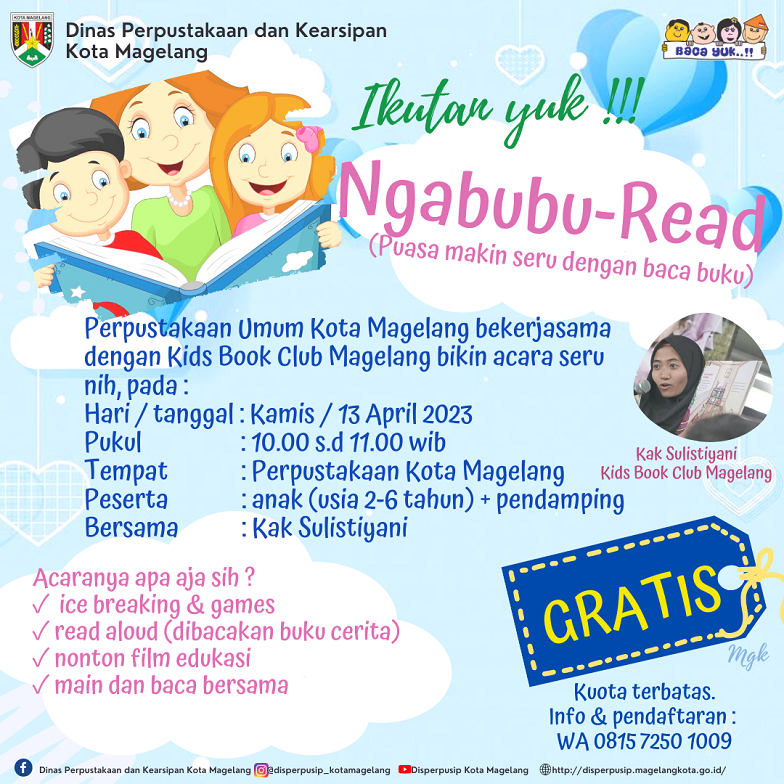 Ngabubu READ aloud di Perpustakaan Umum Kota Magelang