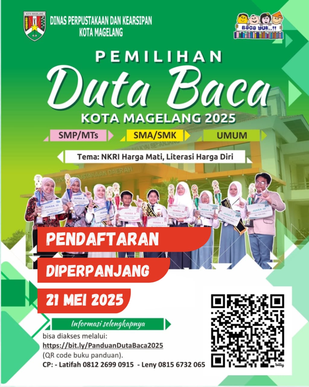 Pendaftaran Pemilihan Duta Baca Kota Magelang Diperpanjang