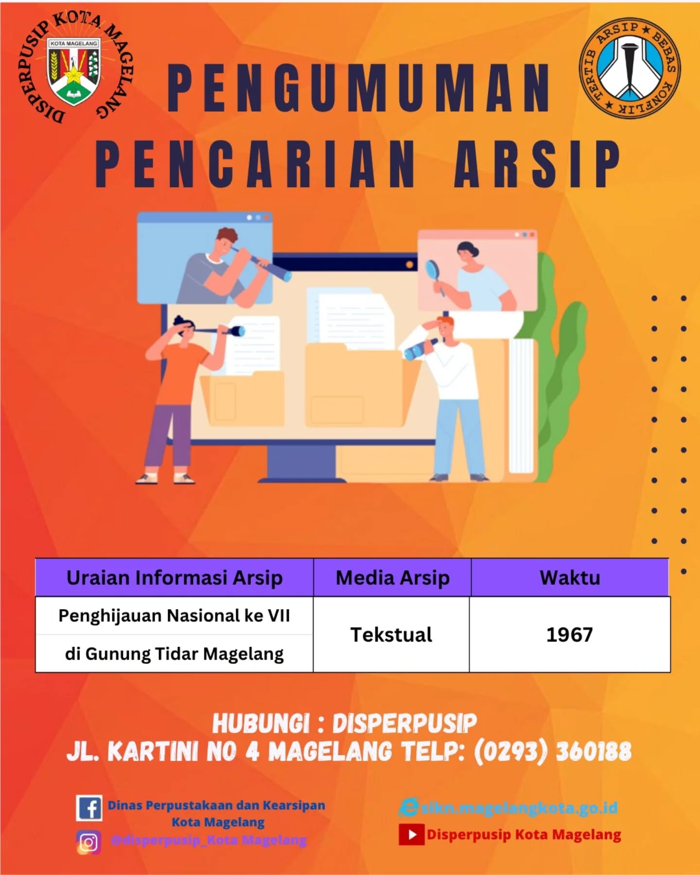 Pengumuman Pencarian Arsip