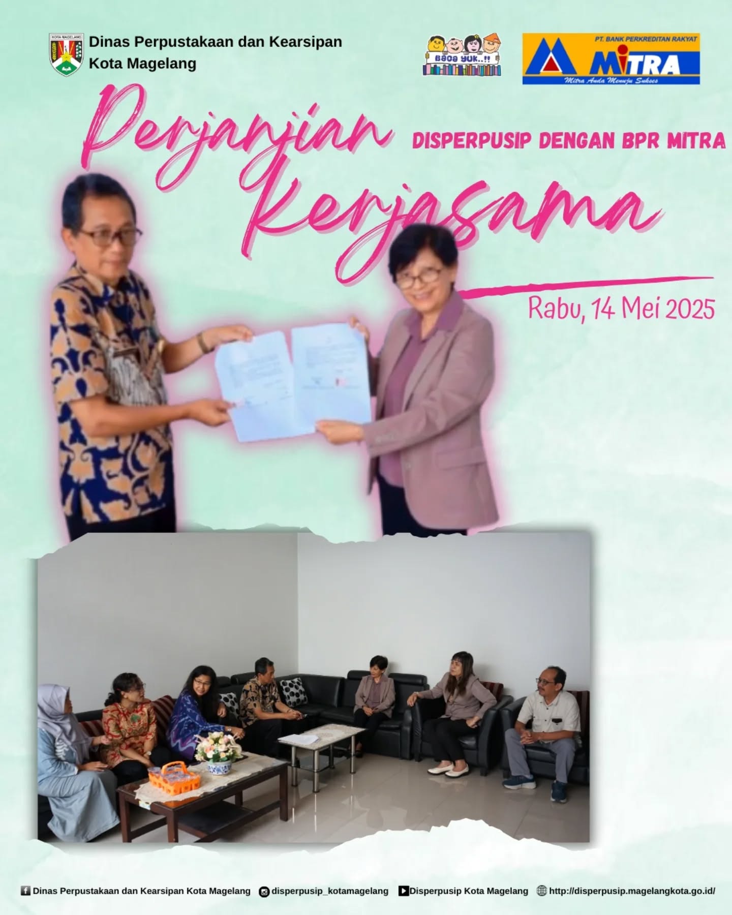 Perjanjian kerjasama Disperpusip dengan BPR Mitra