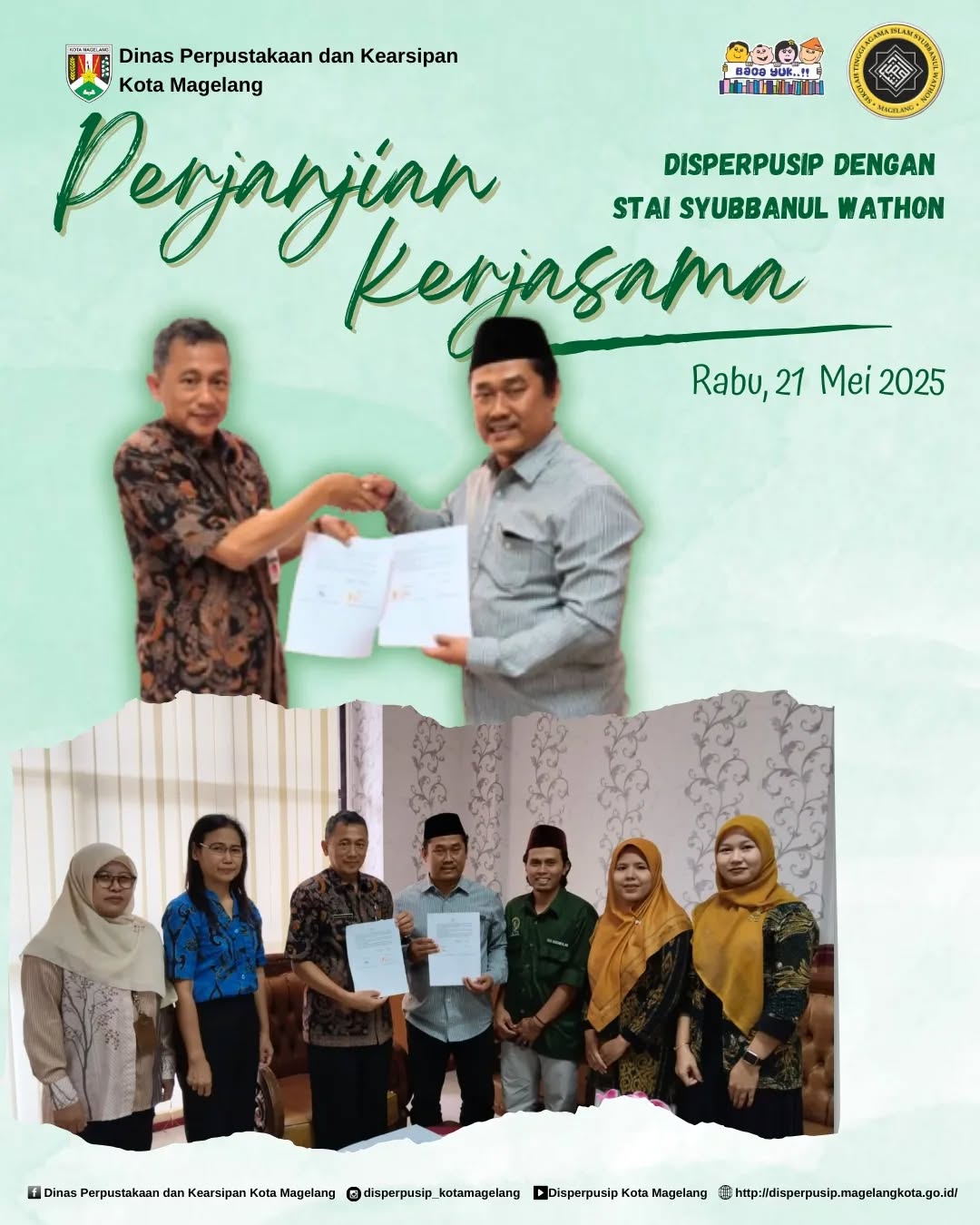 Perjanjian kerjasama Disperpusip dengan STAI Syubbanul Wathon