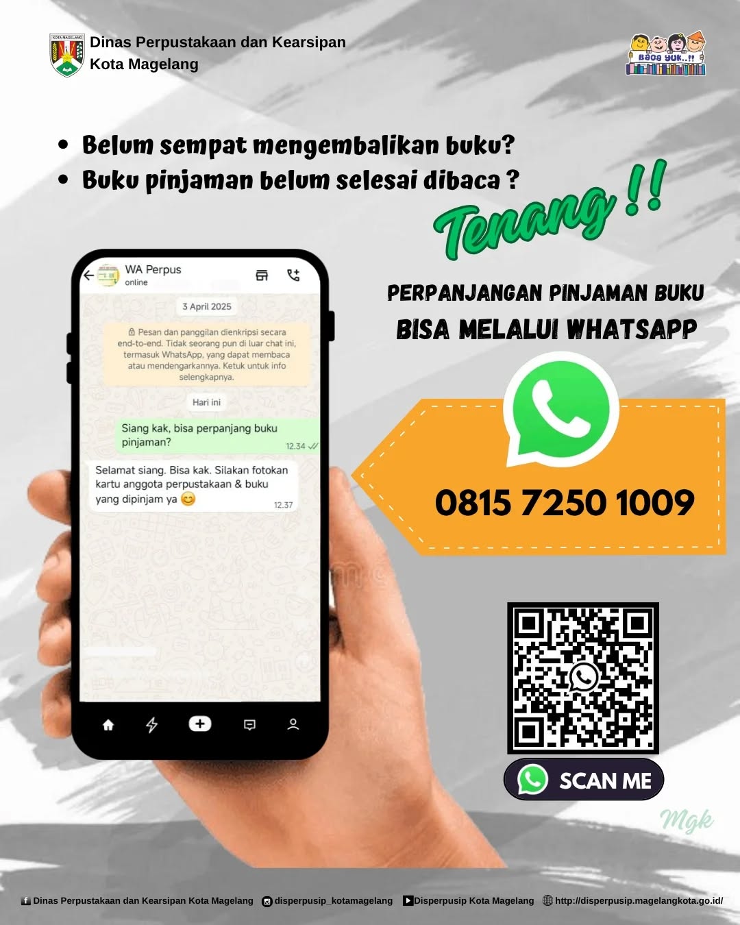 Perpanjangan Buku Bisa Melalui WatshApp Guys