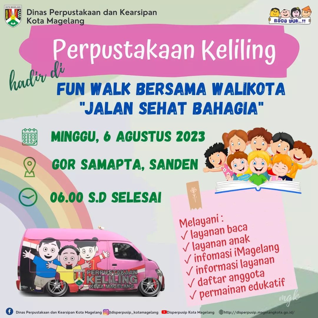 Perpustakaan Keliling Hadir di Fun Walk Bersama Walikota