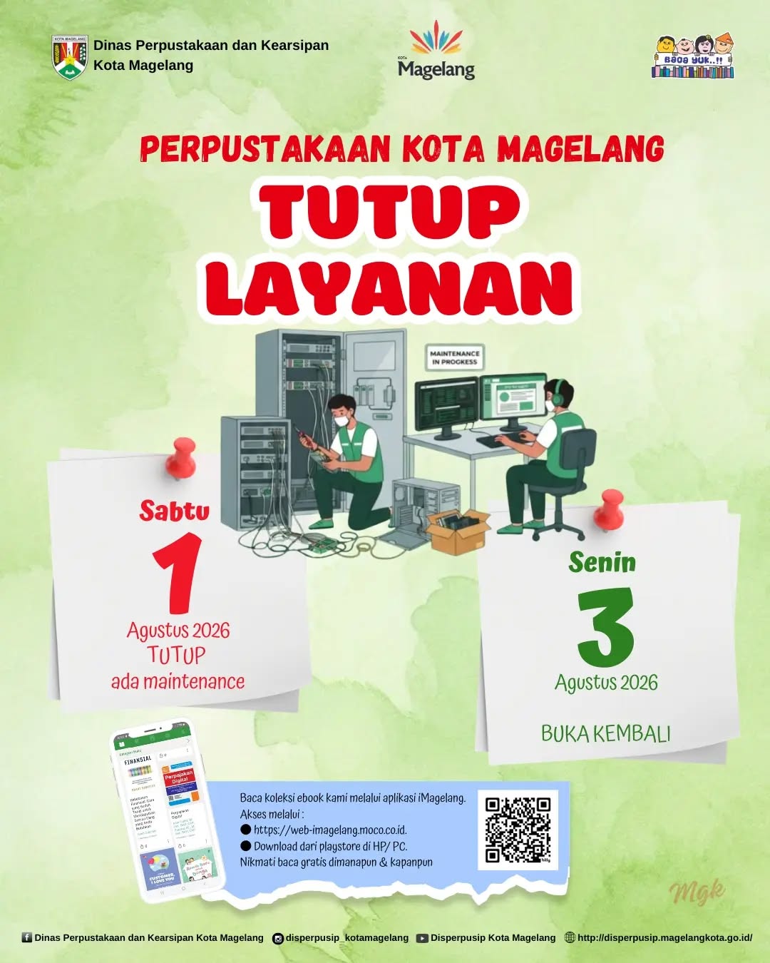 Perpustakaan Kota Magelang Tutup Layanan
