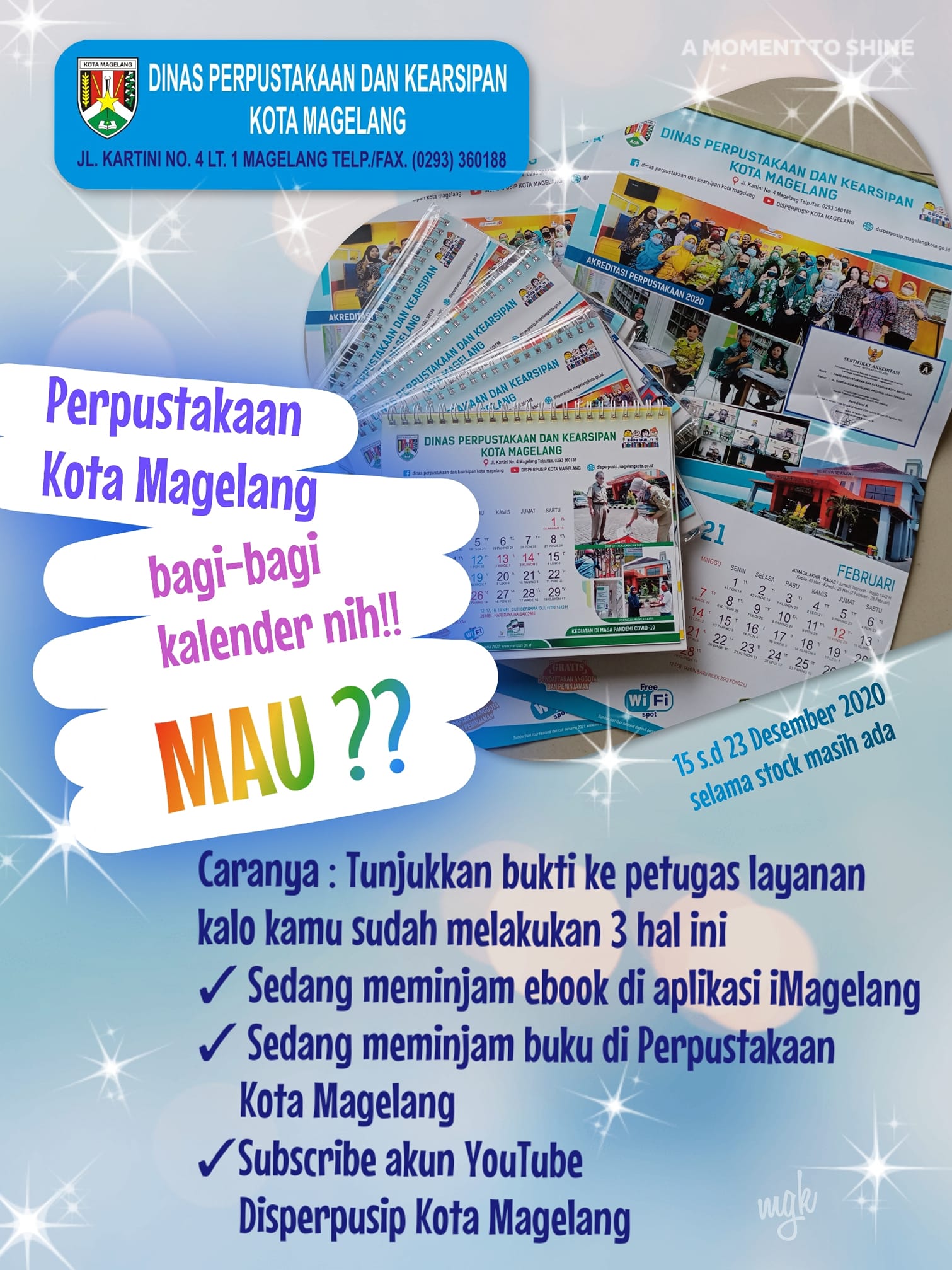 Perpustakaan Kota Magelang bagi-bagi Kalender Gratis nih