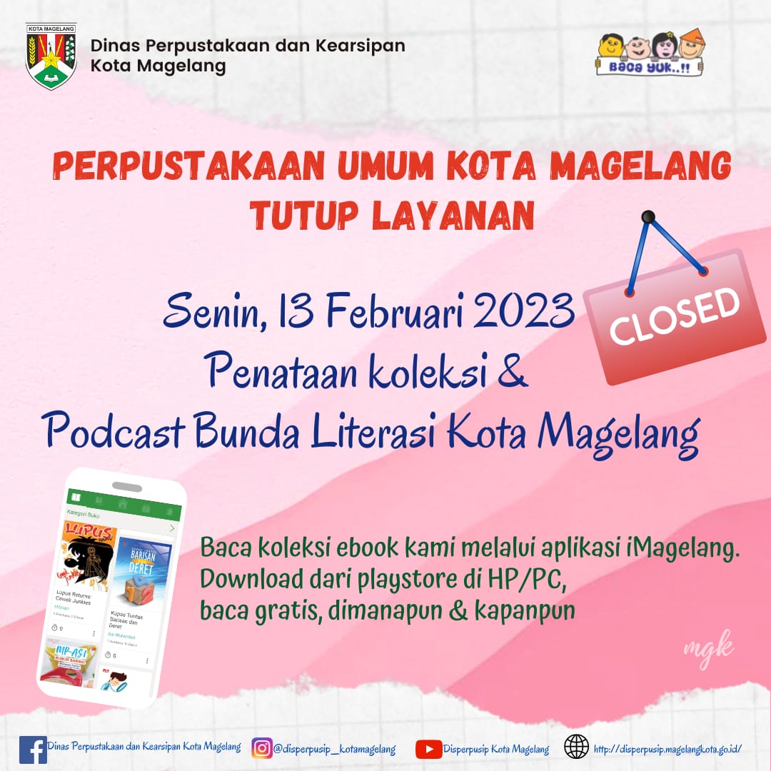 Perpustakaan Umum Kota Magelang Tutup Layanan Penataan Koleksi dan Podcast Bunda Literasi