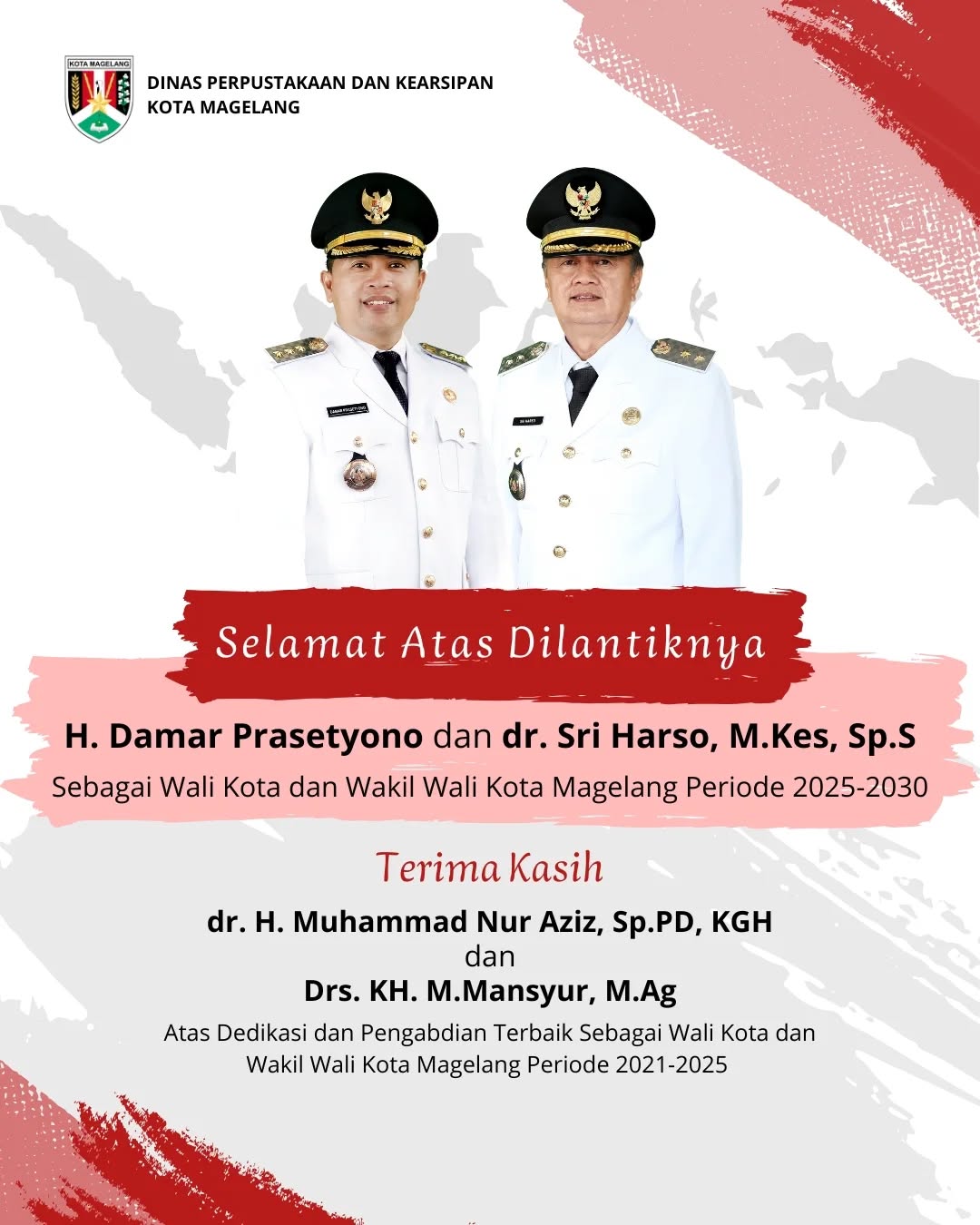 Selamat Atas Pelantikan Walikota dan Wakil Walikota Magelang Periode 2025-2030