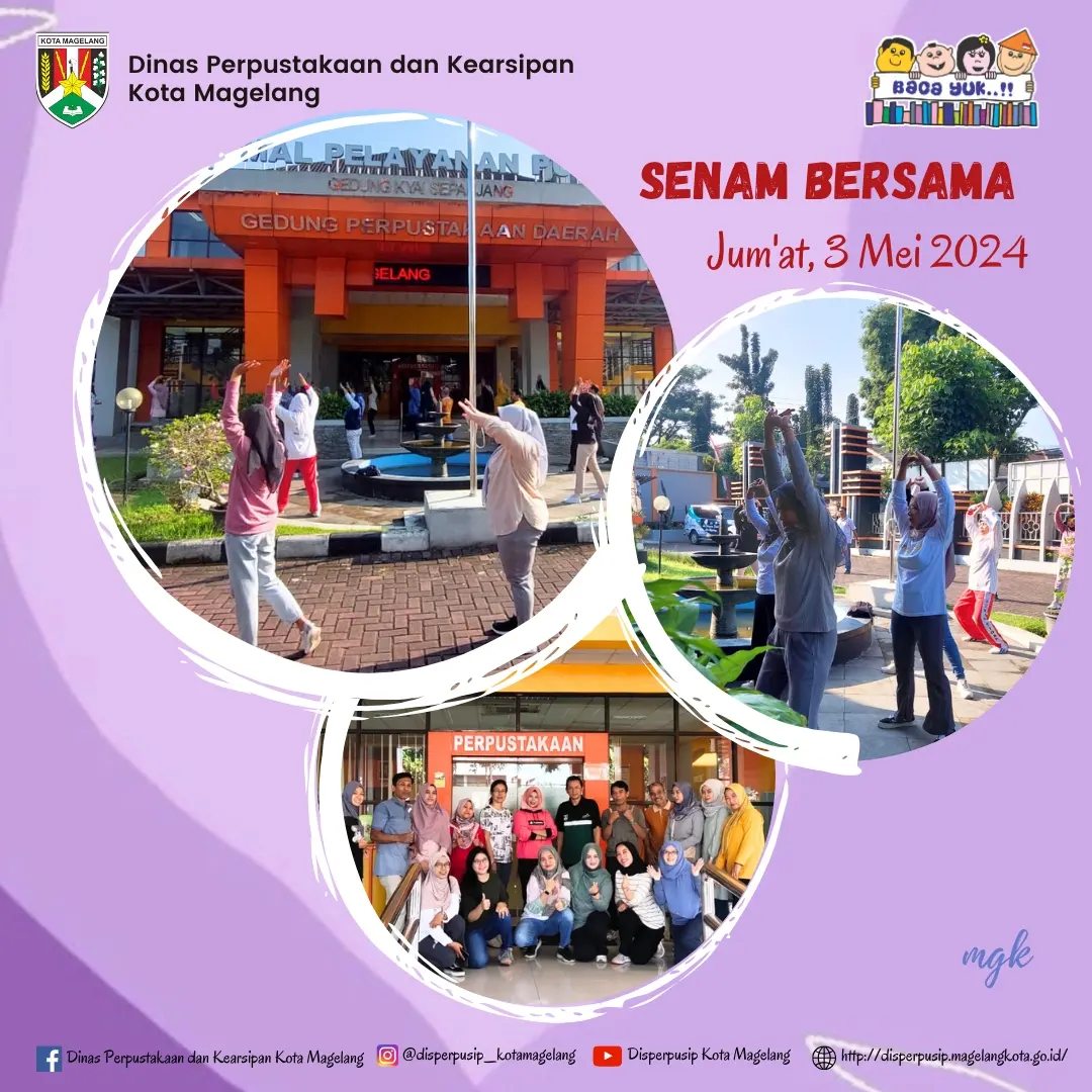 Senam Bersama di Halaman Disperpusip Kota Magelang