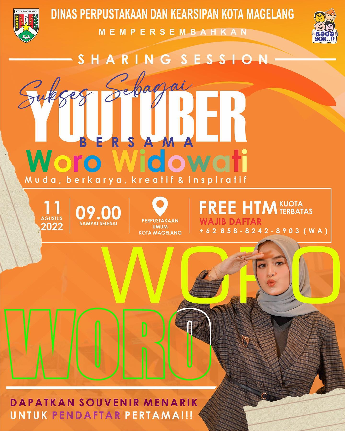 Yuk Ikuti Sharing Session Bersama Woro Widowati di Perpustakaan Kota Magelang