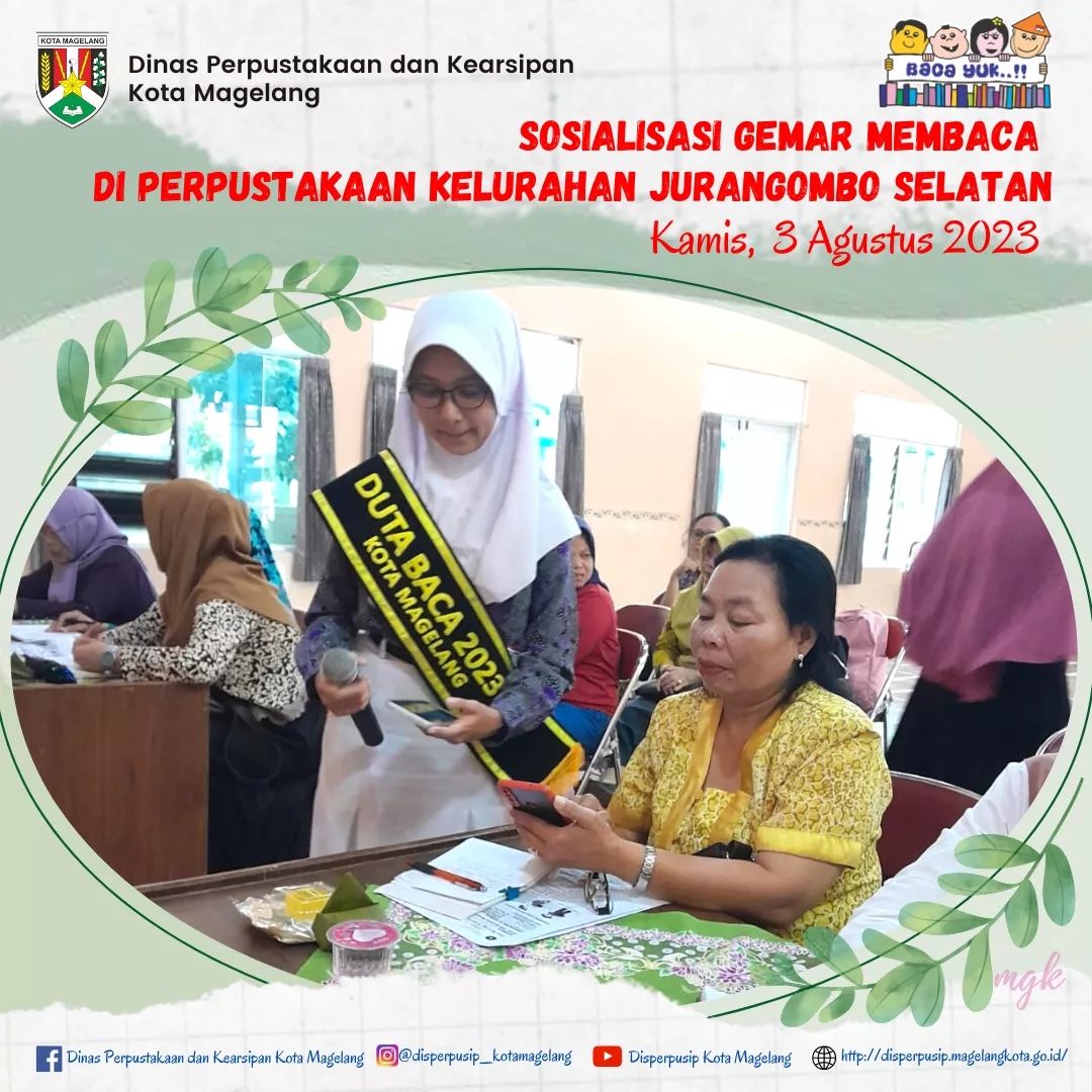 Sosialisasi Gemar Membaca Di Perpustakaan Kelurahan Jurangombo Selatan