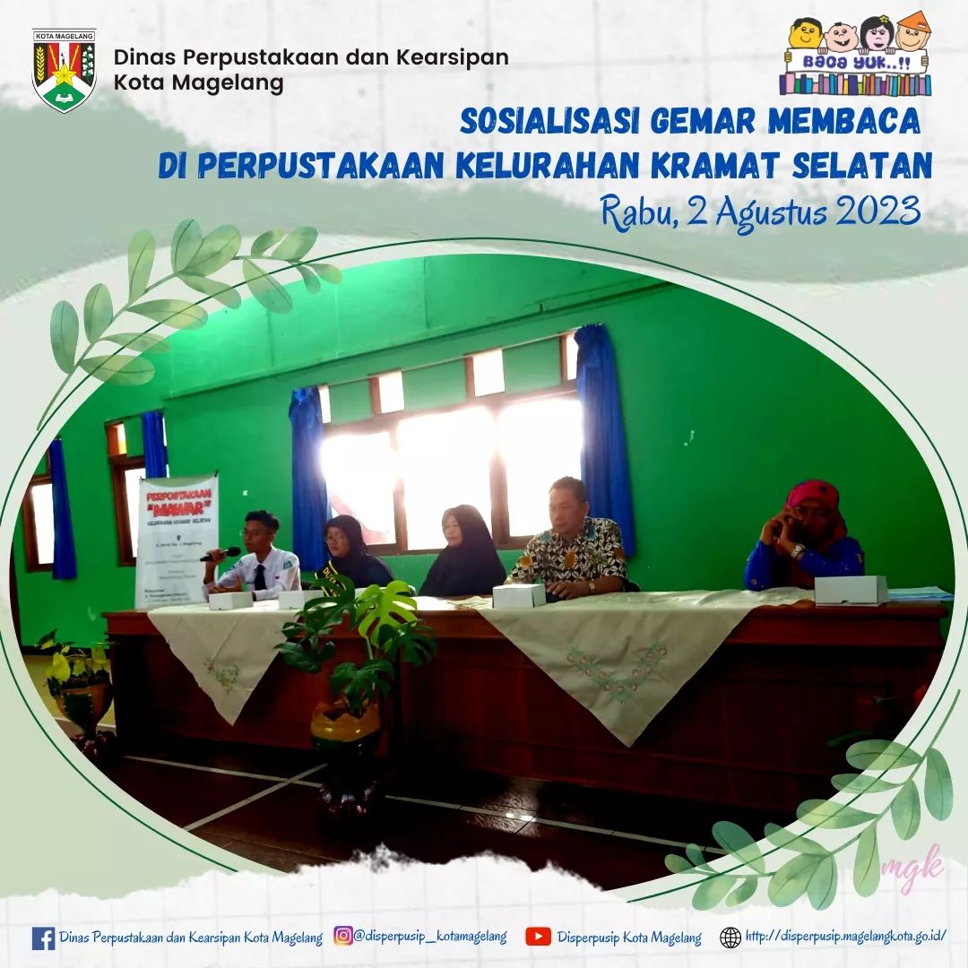 Sosialisasi Gemar Membaca Di Perpustakaan Kelurahan Kramat Selatan