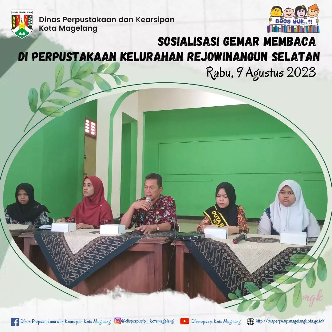 Sosialisasi Gemar Membaca Di Perpustakaan Kelurahan Rejowinangun Selatan