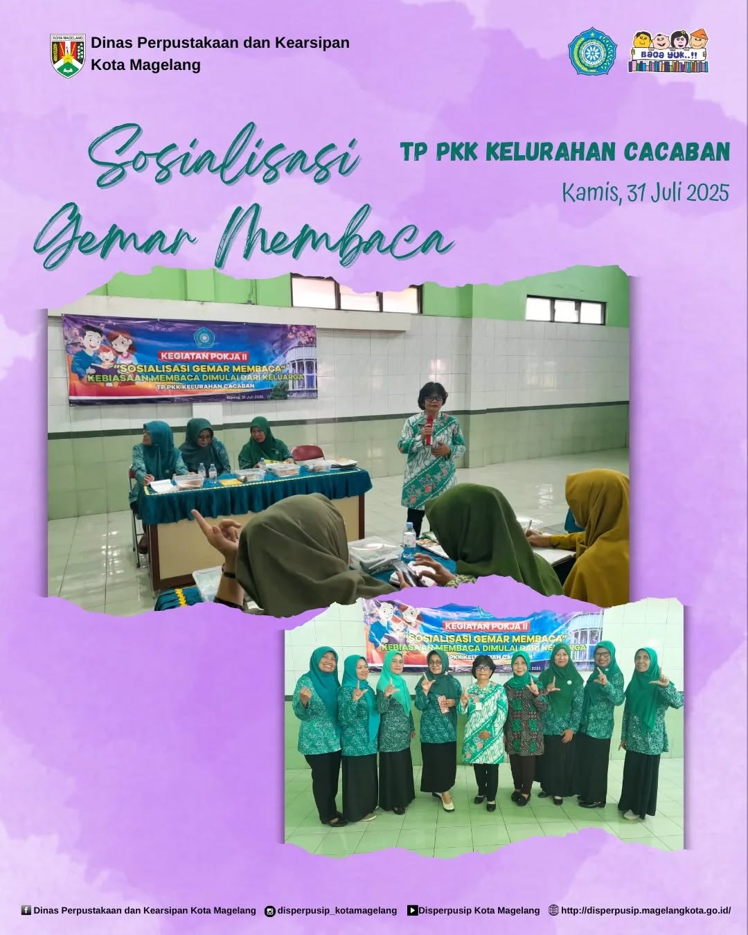 Sosialisasi Gemar Membaca TP PKK Kelurahan Cacaban