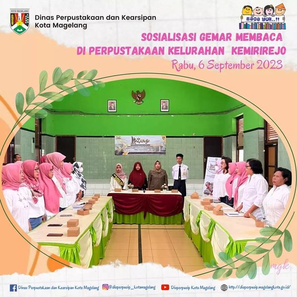 Sosialisasi Gemar Membaca di Perpustakaan Kelurahan Kemirirejo