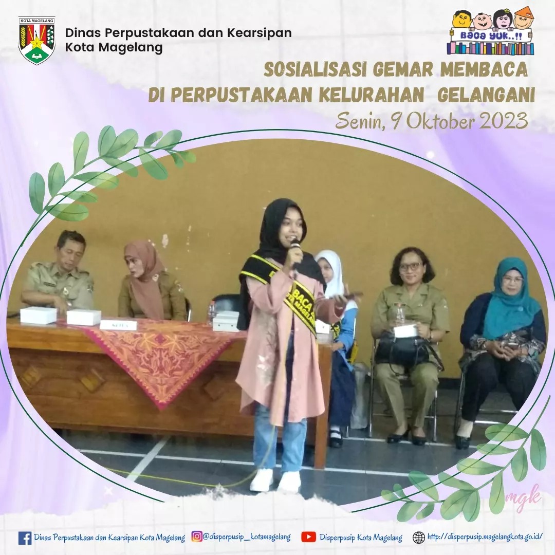 Sosialisasi Gemar Membaca di Perpustakaan kelurahan Gelangani